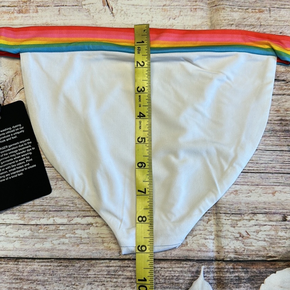 Chaser • White with Rainbow Bikini Bottoms • Sz M • NWT! - Picture 7 of 9